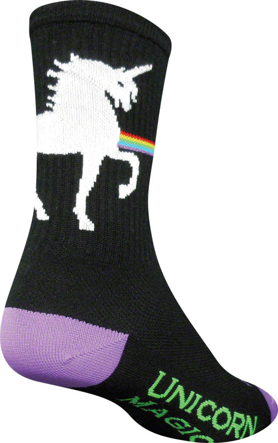 SockGuy Crew Unicorn Magic Socks - 6&quot; Black Large/X-Large