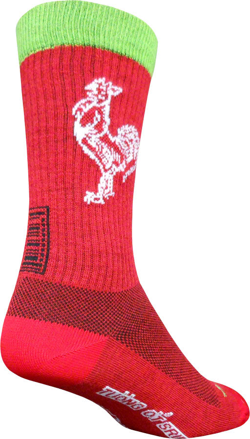 SockGuy Sriracha Wool Socks - 8&quot; Red Small/Medium