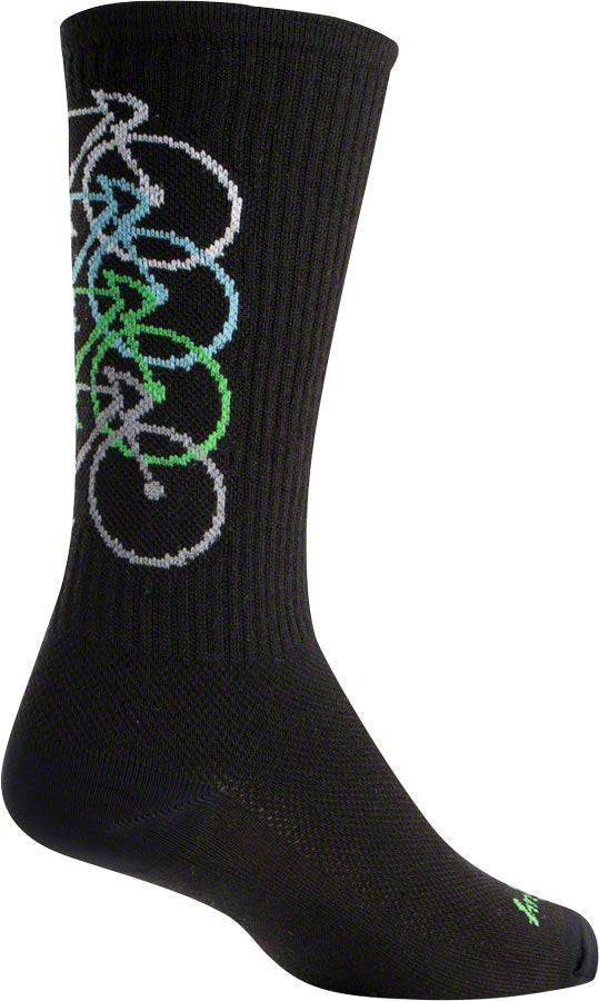 SockGuy Wool Stacked Socks - 6&quot; Black Small/Medium