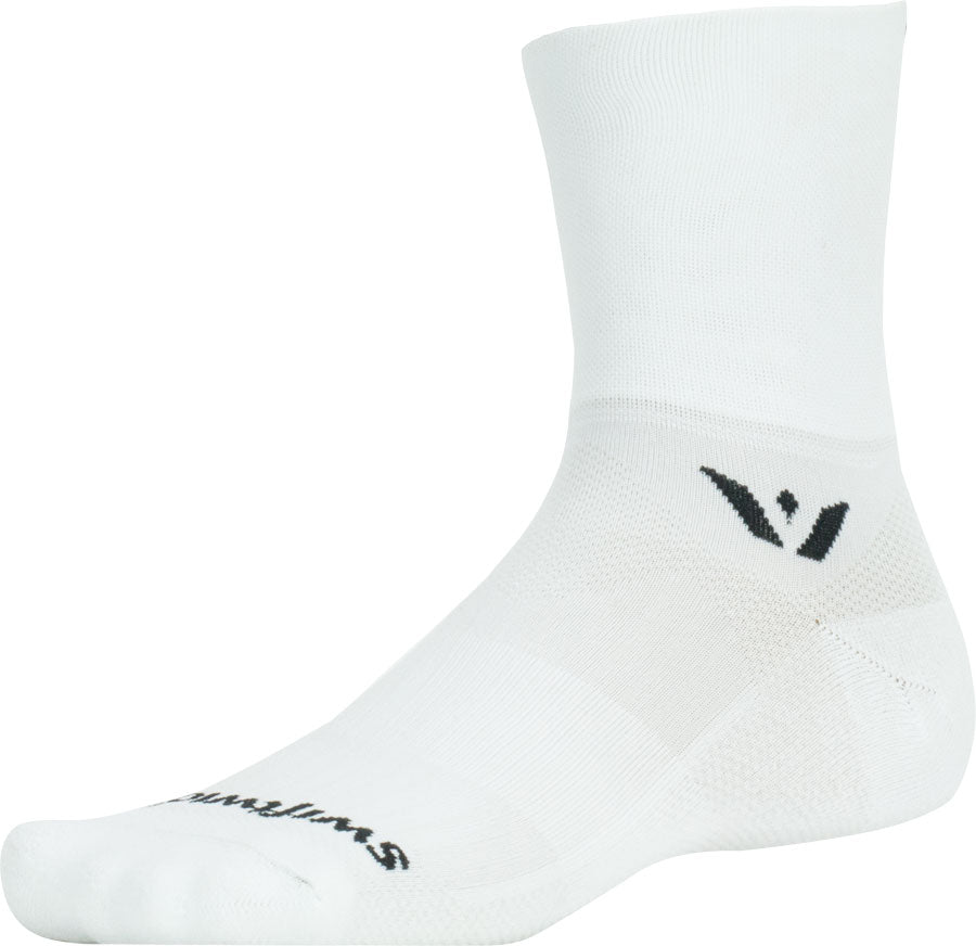 Swiftwick Aspire Four Socks - 4&quot; White Large
