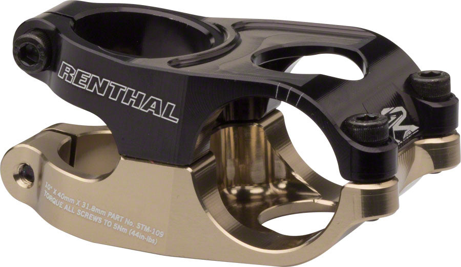 Renthal Duo Stem - 40mm 31.8 Clamp +/-10 1 1/8&quot; Aluminum Black/Gold