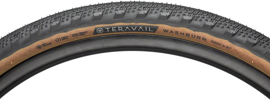 Teravail Washburn Tire - 700 x 47 Tubeless Folding Tan Durable