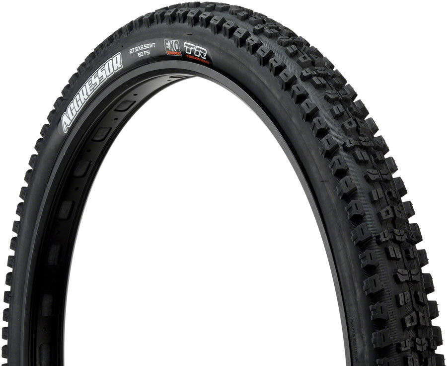 Maxxis Aggressor Tire - 27.5 x 2.5 Tubeless Folding BLK Dual EXO Wide Trail