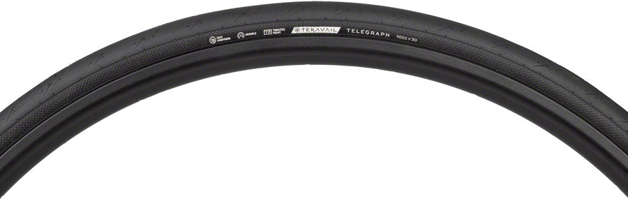 Teravail Telegraph Tire - 700 x 30 Tubeless Folding Black Durable