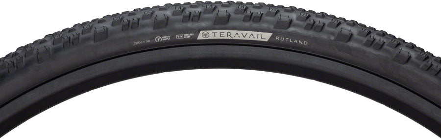 Teravail Rutland Tire - 700 x 38 Tubeless Folding BLK Durable Fast Compound