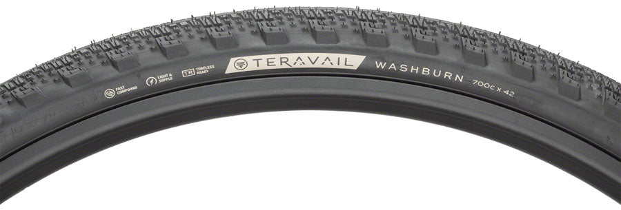 Teravail Washburn Tire - 700 x 42 Tubeless Folding Black Light and Supple