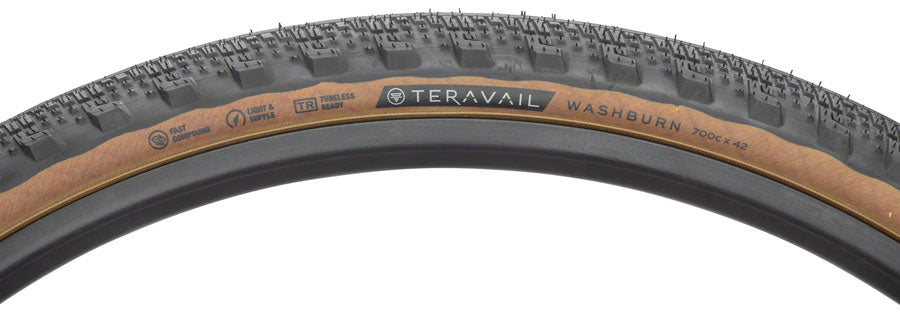 Teravail Washburn Tire - 700 x 42 Tubeless Folding Tan Light and Supple