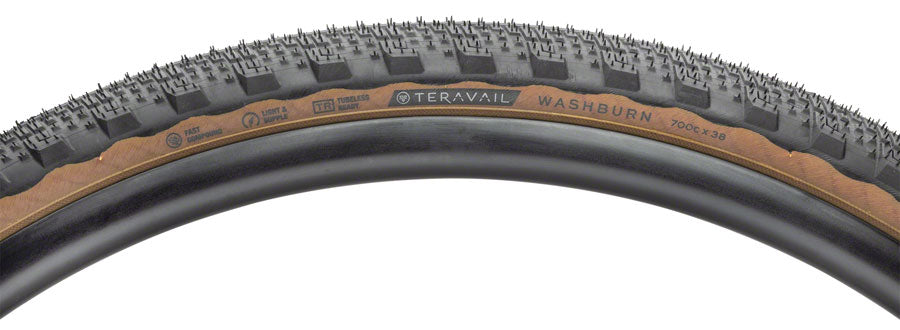 Teravail Washburn Tire - 700 x 38 Tubeless Folding Tan Light and Supple