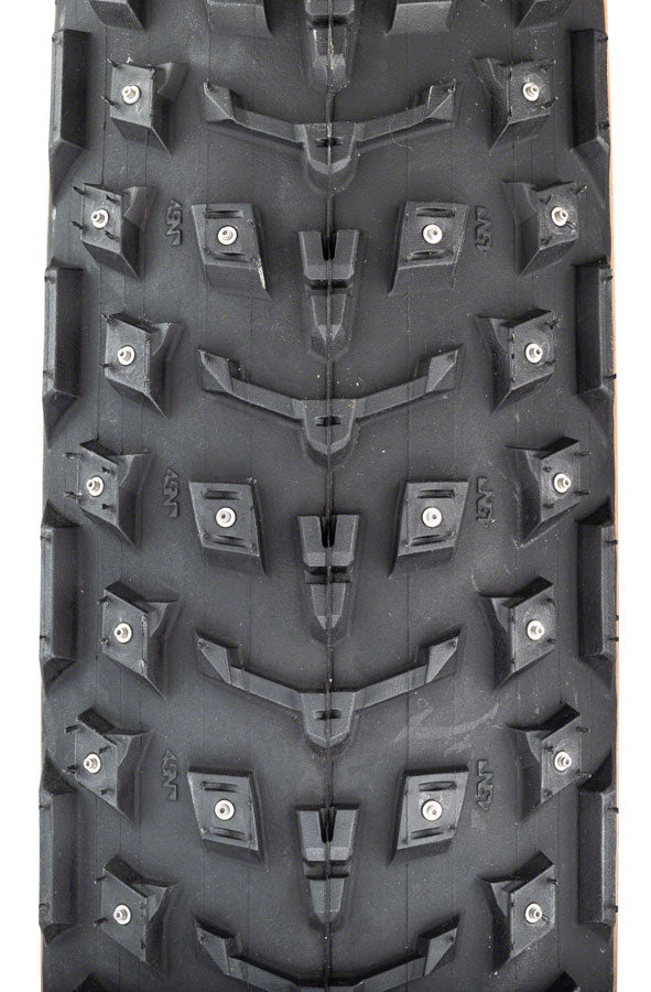 45NRTH Dillinger 5 Tire - 27.5 x 4.5 Tubeless Folding Tan 60 TPI 252 Concave Carbide Aluminum Studs