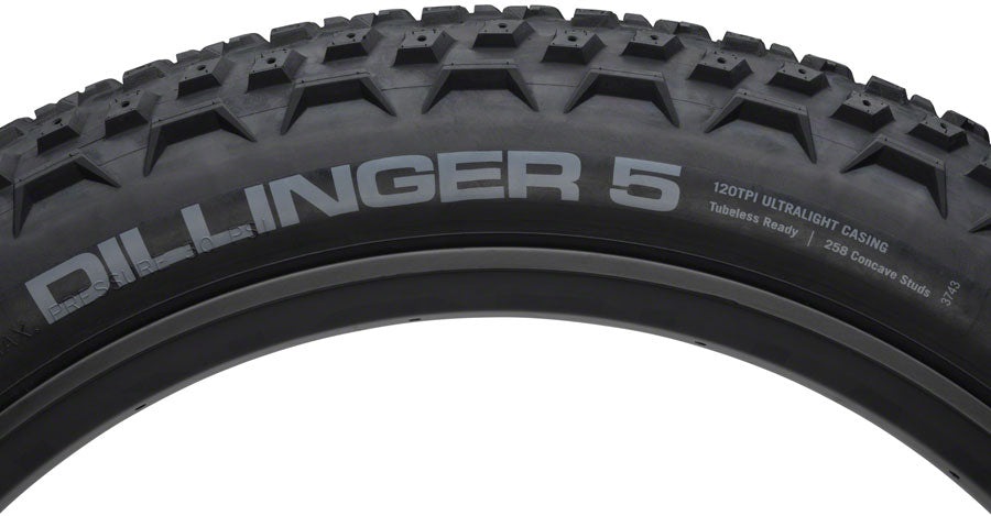 45NRTH Dillinger 5 Tire - 27.5 x 4.5 Tubeless Folding BLK 120 TPI Custom Studdable