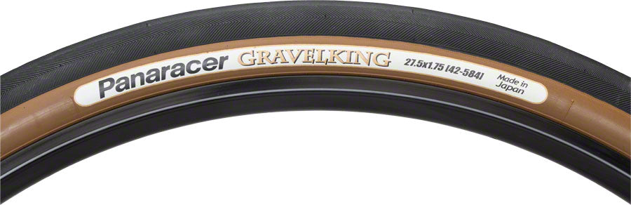 Panaracer GravelKing Tire - 650b x 42 Tubeless Folding Black/Brown