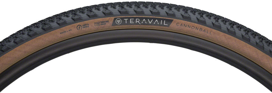 Teravail Cannonball Tire - 650b x 40 Tubeless Folding Tan Light and Supple