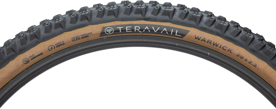 Teravail Warwick Tire - 29 x 2.3 Tubeless Folding Tan Light Supple Fast Compound