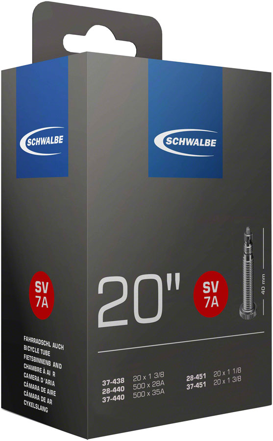 Schwalbe Standard Tube - 20 x 1-1/8  - 1-3/8 40mm Presta Valve