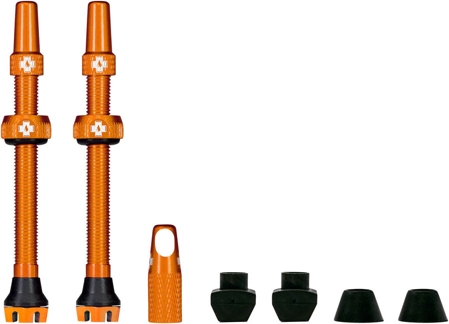 Muc-Off V2 Tubeless Valve Kit - Orange 44mm Pair