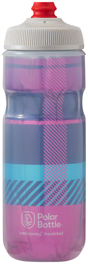 Polar Breakaway Insulated Tartan Water Bottle - Pink/Navy 20oz