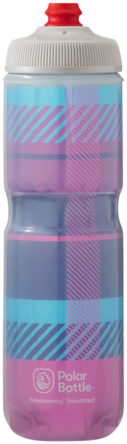 Polar Breakaway Insulated Tartan Water Bottle - Pink/Navy 24oz