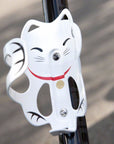 Portland Design Works Lucky Cat Water Bottle Cage: White Cat