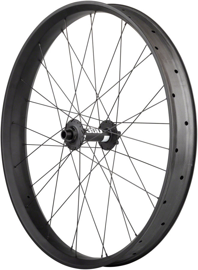 Quality Wheels Alex CF-1 Carbon DT Swiss 350 Disc Front Wheel - 26&quot; Fat 15 x 150mm 6-Bolt BLK