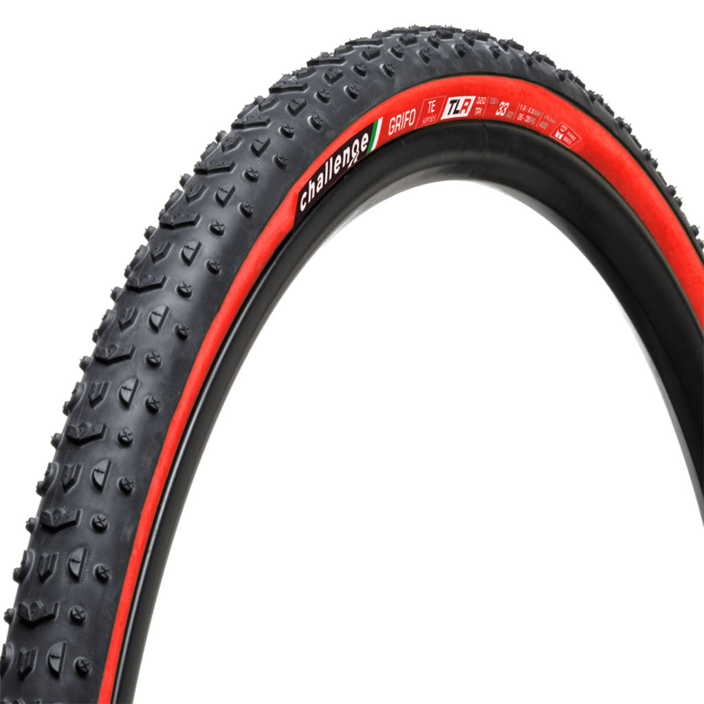 Challenge Tire Grifo TE Tire TLR - 700 x 33 Black/Red