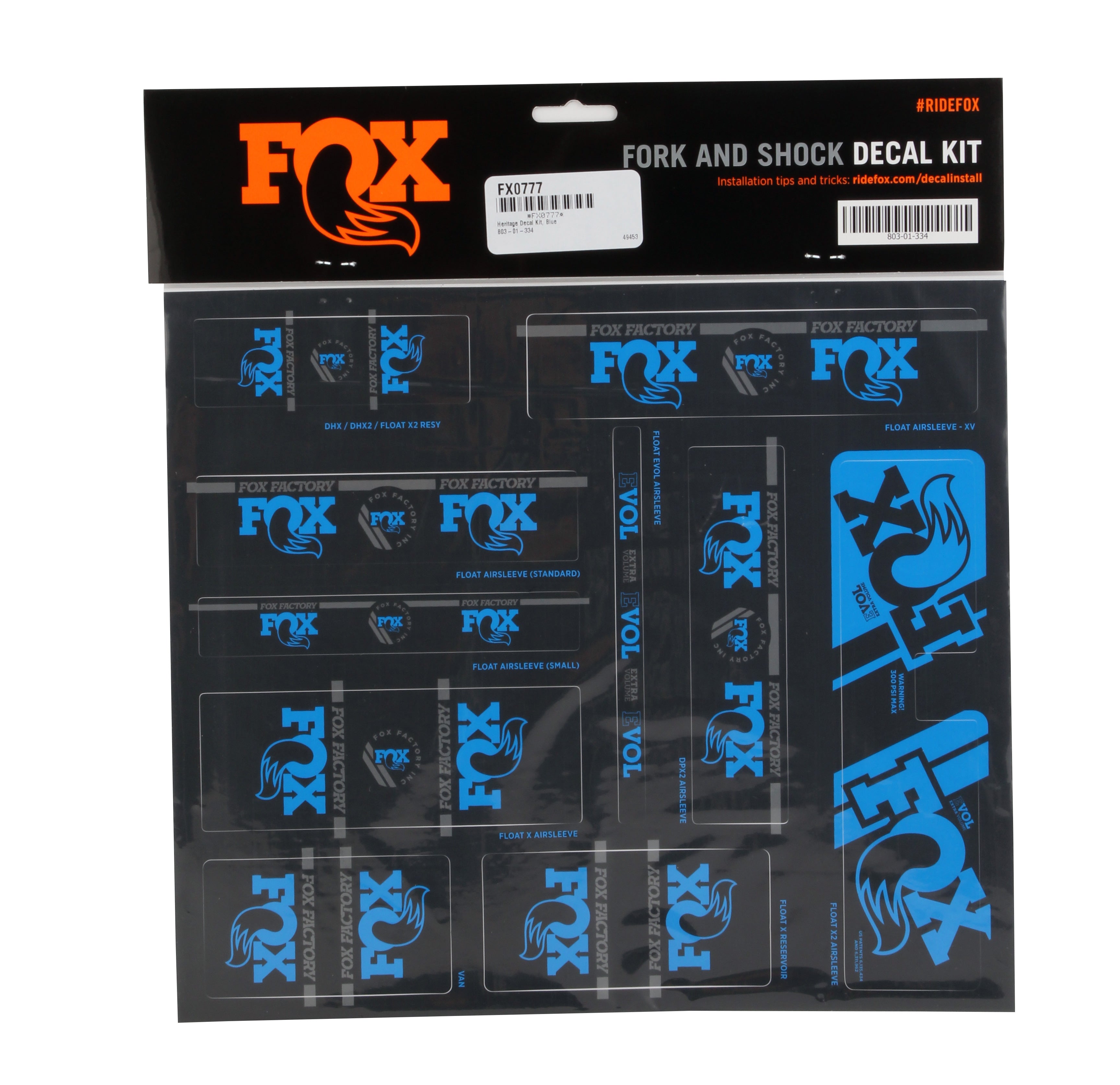 Fox Shox Heritage Decal Kit Blue