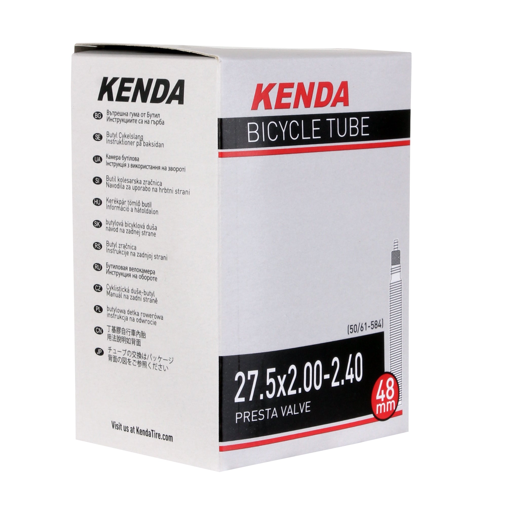 Kenda Butyl Tube 27.5 (650b) x 2.0-2.4&quot; PV/48mm - Each