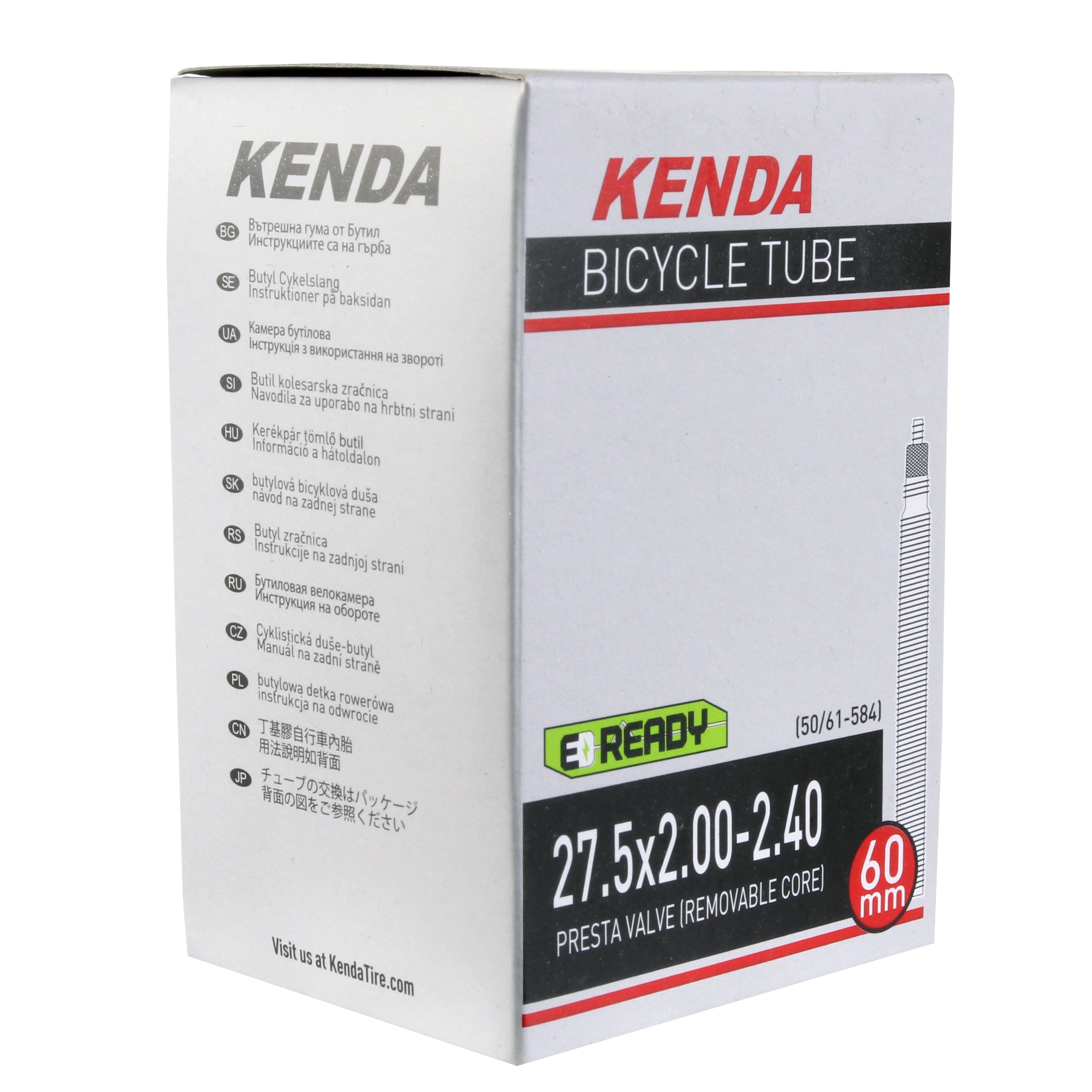 Kenda Butyl Tube 27.5 (650b) x 2.0-2.4&quot; PV/60mm - Each