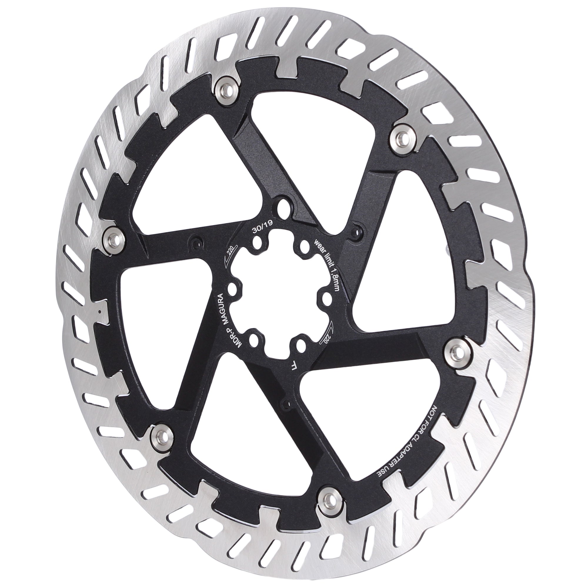 Magura MDR-P Disc Brake Rotor - 220mm 6-Bolt For eBike Silver/Black - The Bike Hub