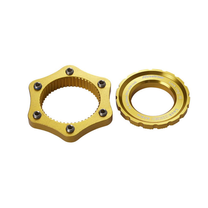 Reverse Rotor Adapter Center Lock to 6-Bolt Gold