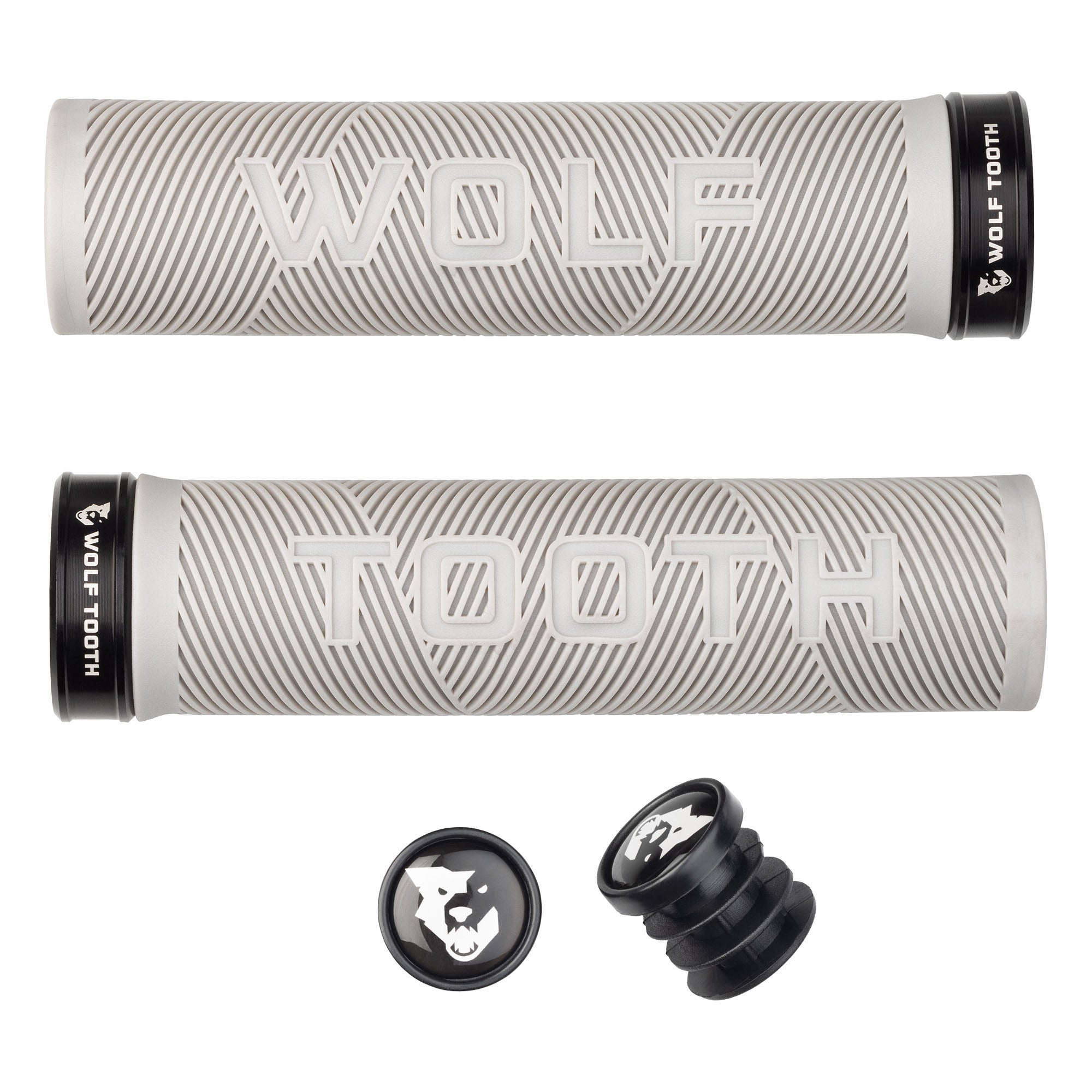 Wolf Tooth Components Echo Lock-On Grip Set - Gray/Blk