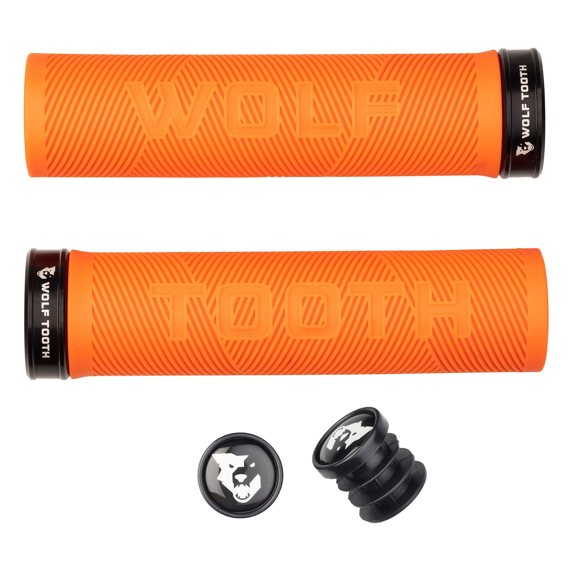 Wolf Tooth Components Echo Lock-On Grip Set - Orange/Blk