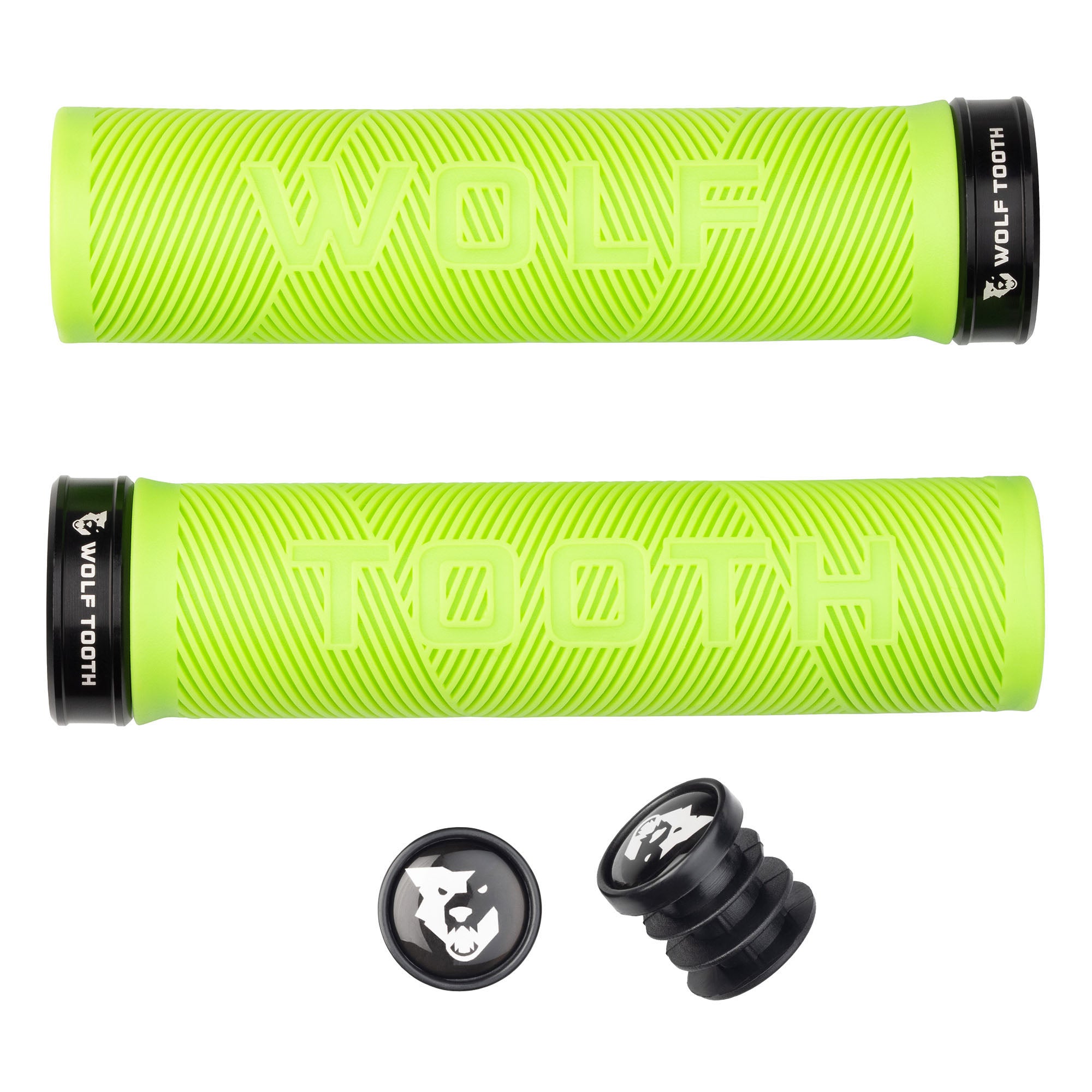 Wolf Tooth Components Echo Lock-On Grip Set - Green/Blk