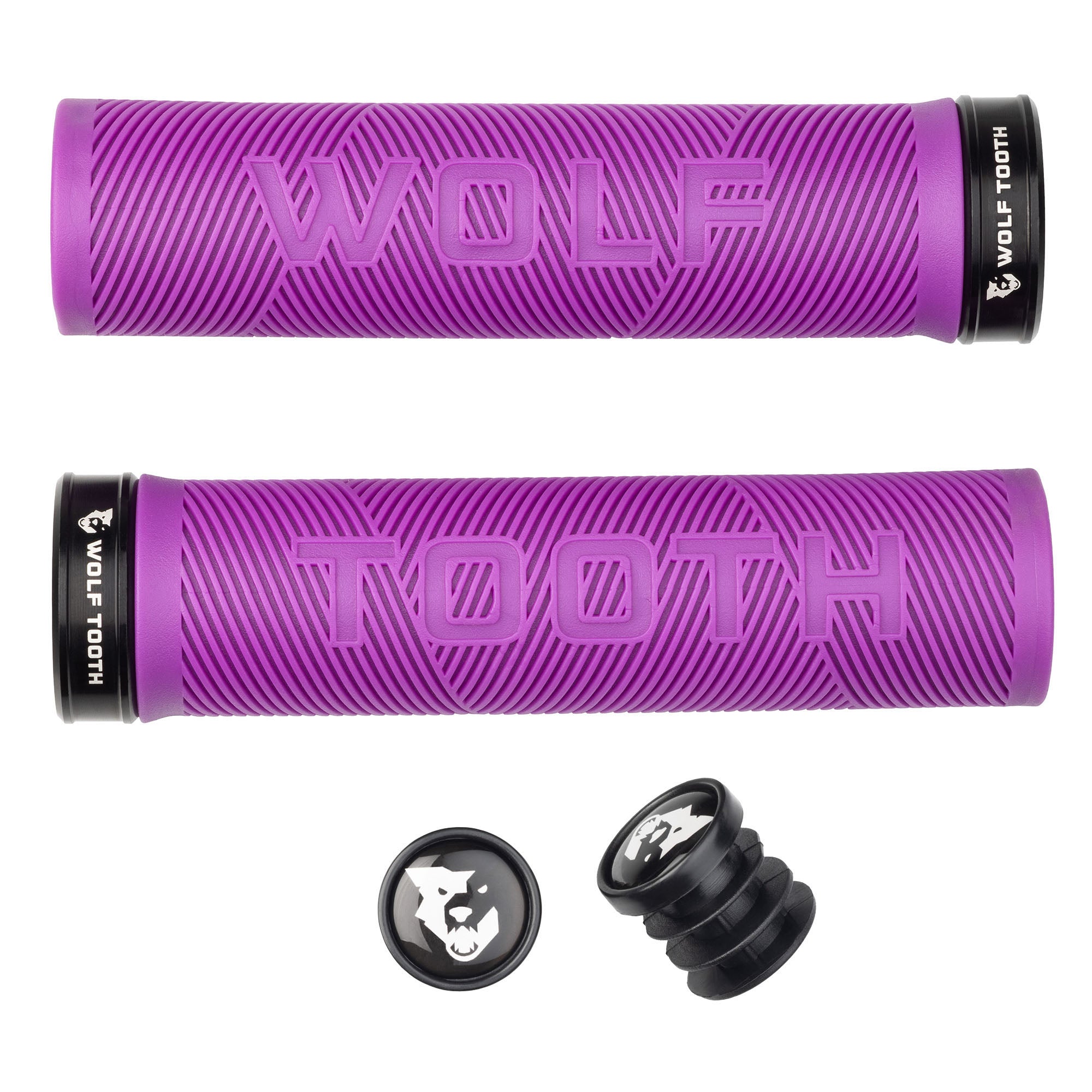 Wolf Tooth Components Echo Lock-On Grip Set - Purple/Blk