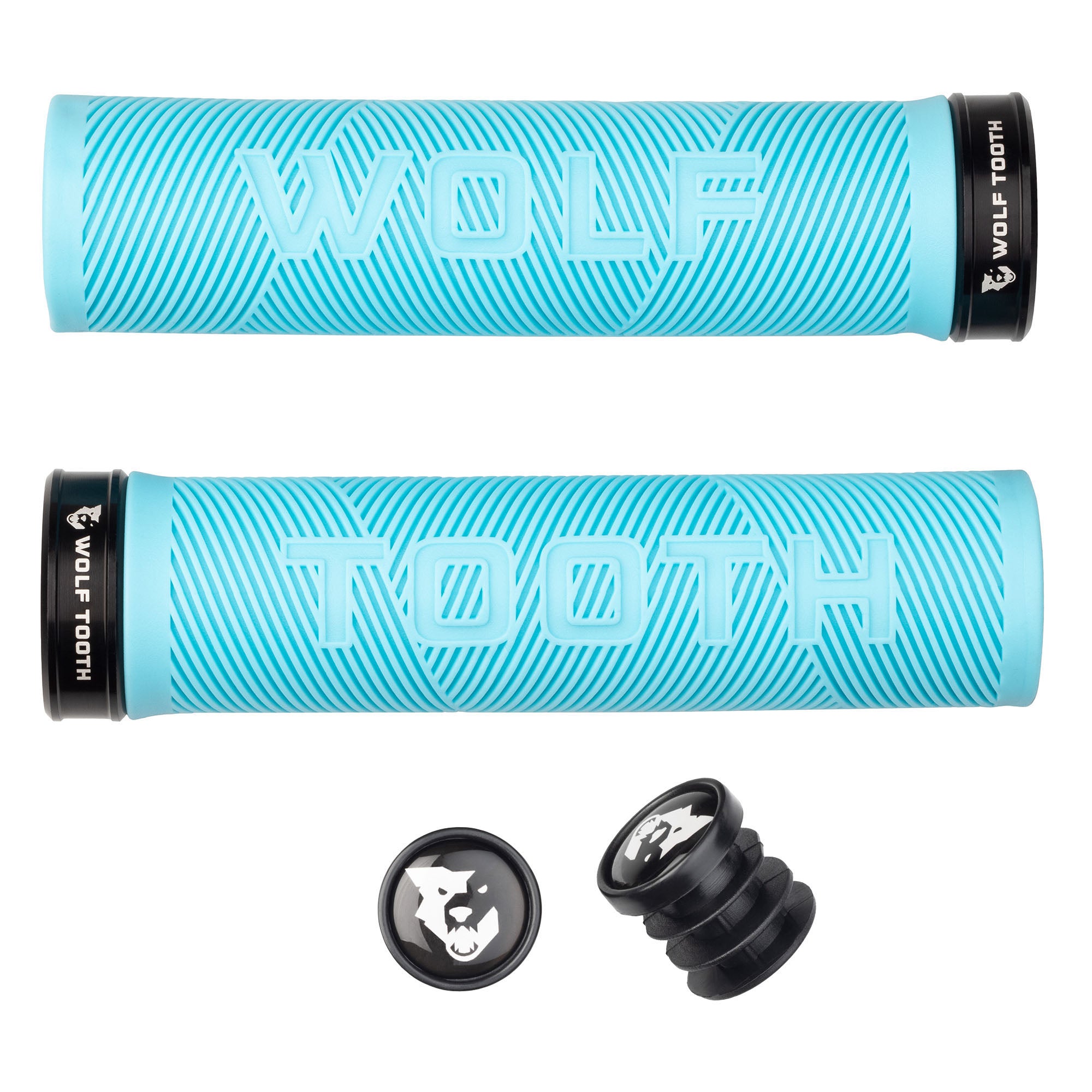 Wolf Tooth Components Echo Lock-On Grip Set - Teal/Blk