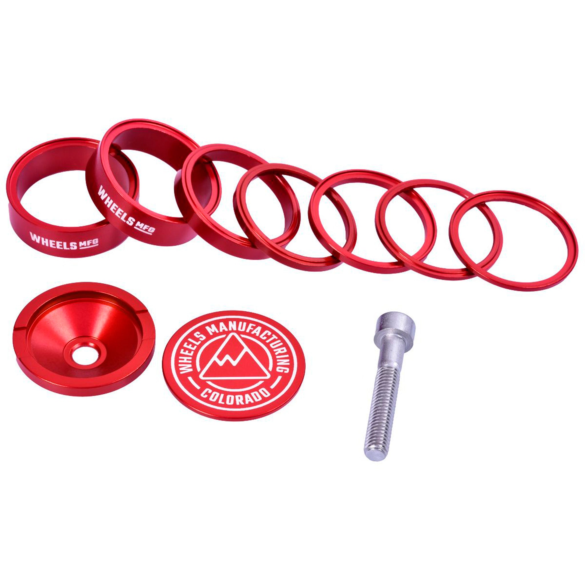 Wheels Manufacturing Pro StackRight Headset Spacer Kit - Red