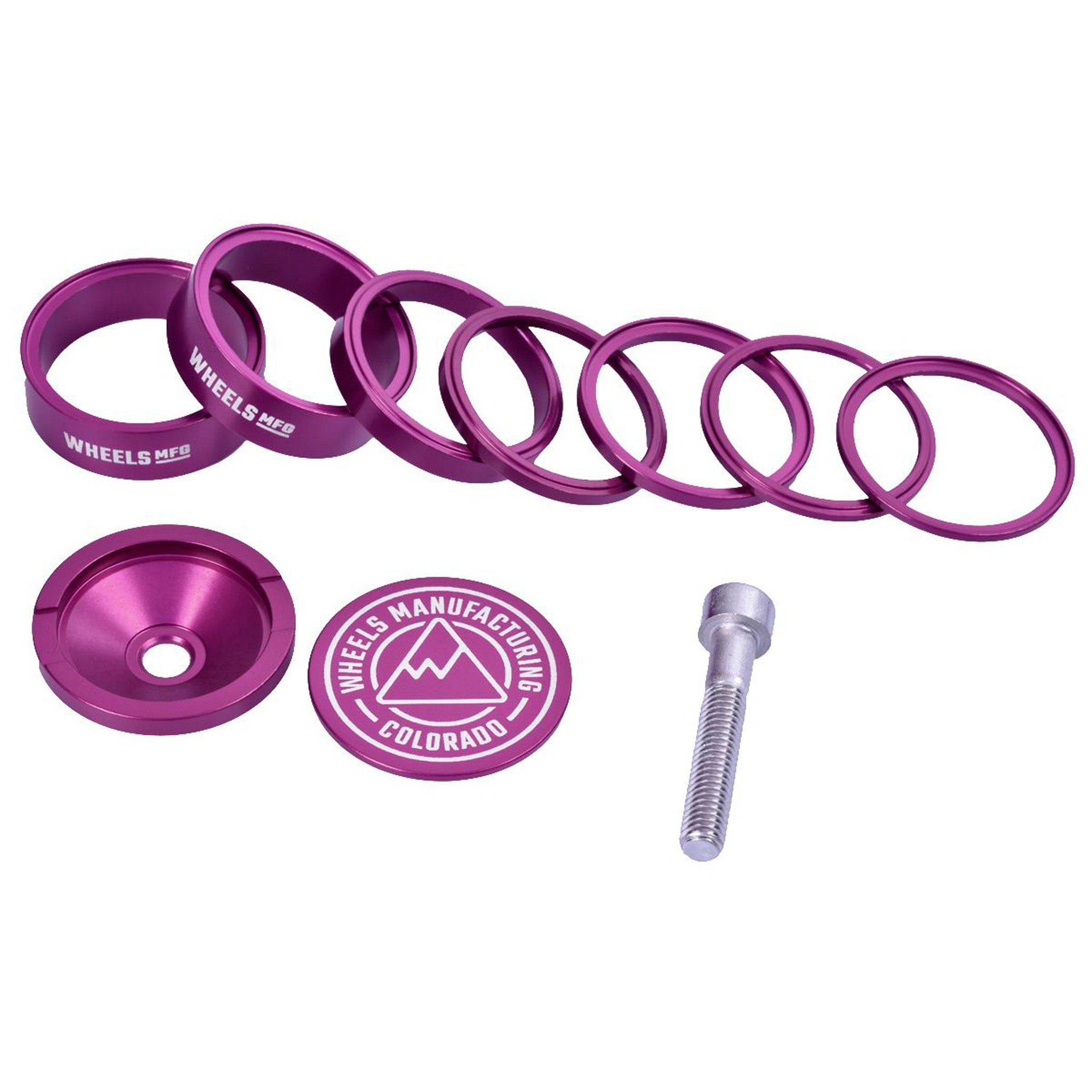 Wheels Manufacturing Pro StackRight Headset Spacer Kit - Purple