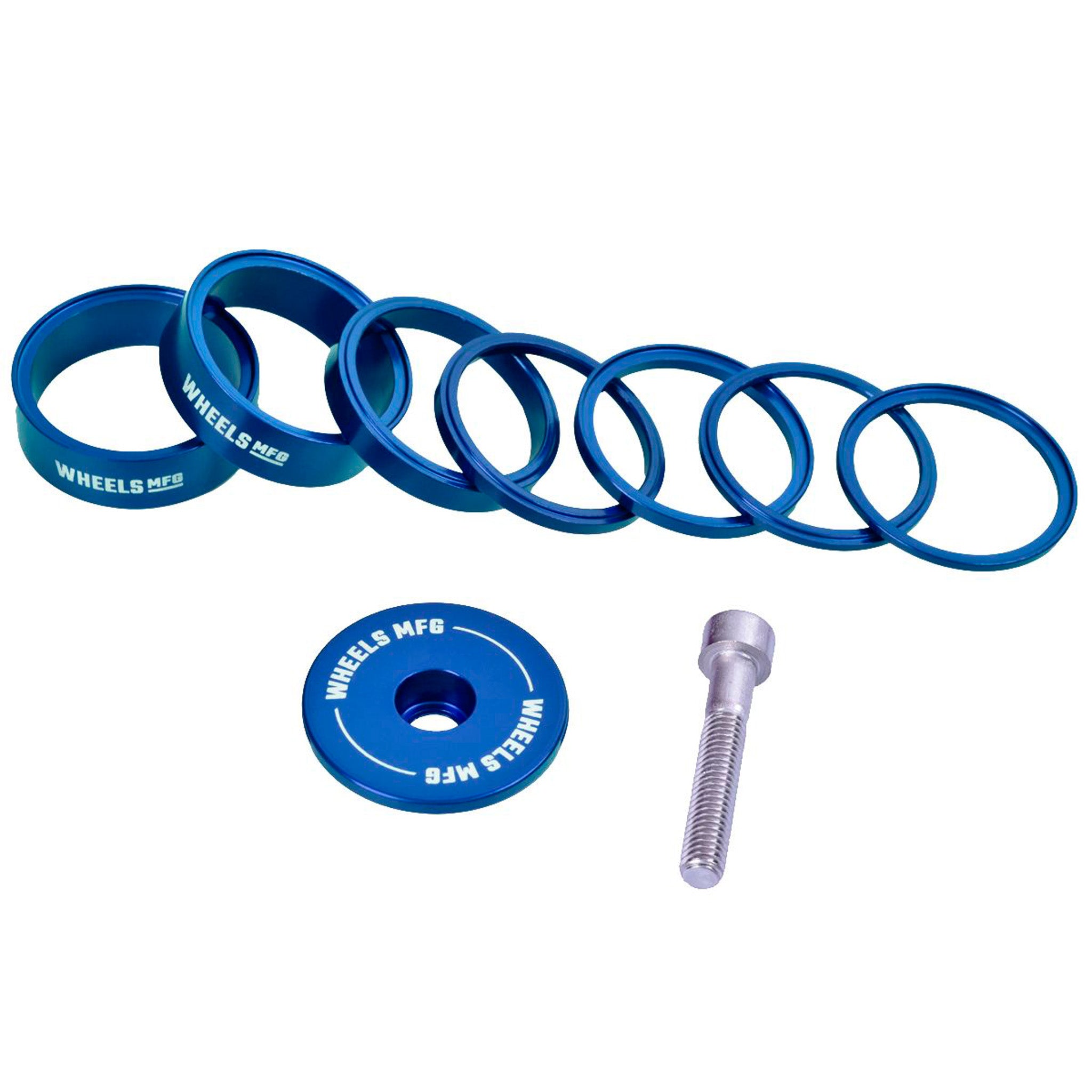 Wheels Manufacturing Essential StackRight Headset Spacer Kit - Blue