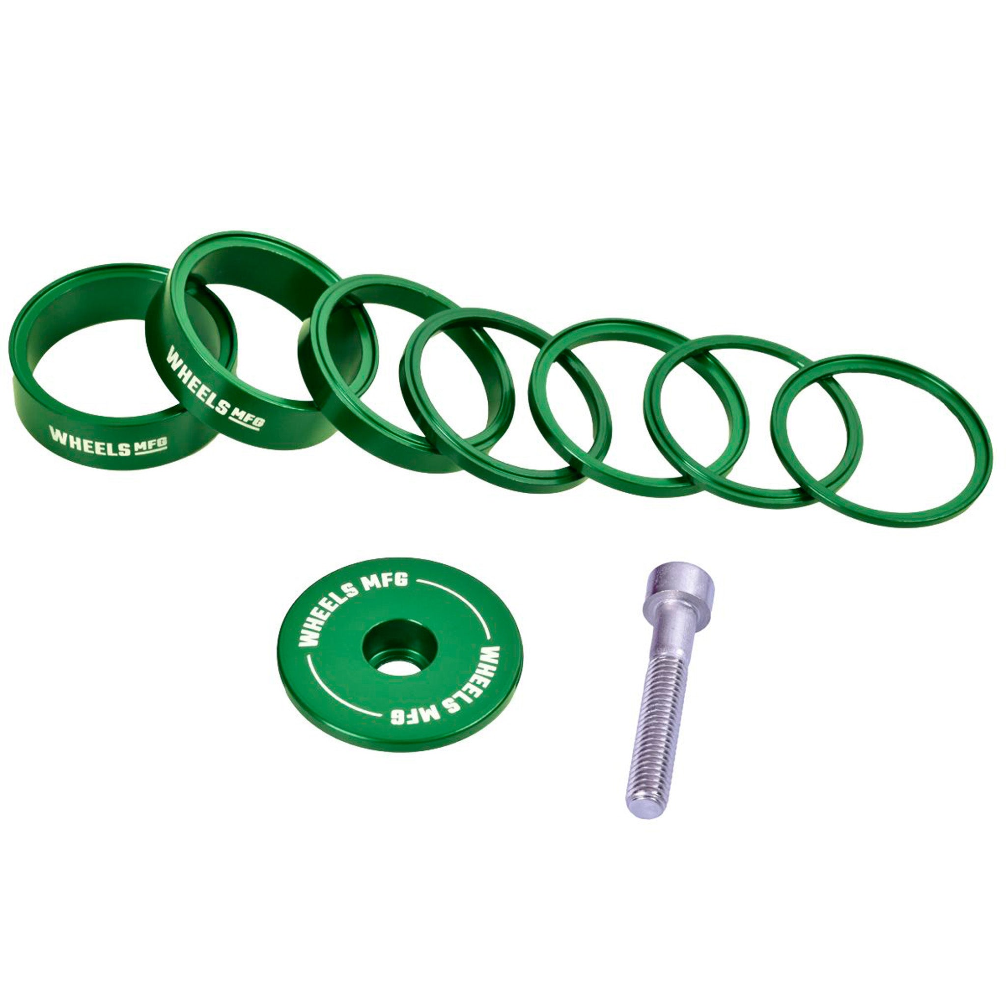 Wheels Manufacturing Essential StackRight Headset Spacer Kit - Green
