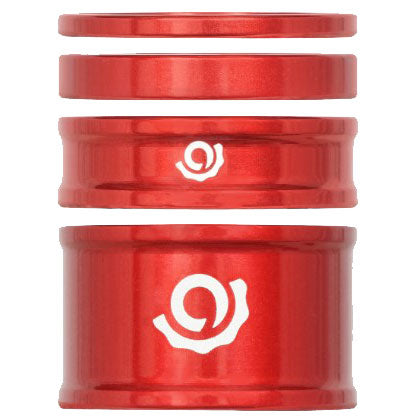 Industry Nine Headset Combo Spacer Kit 1-1/8&quot; Set/4 Red
