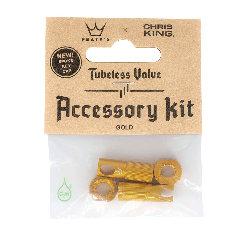 Peatys Tubeless Valve Accessory Kit Gold