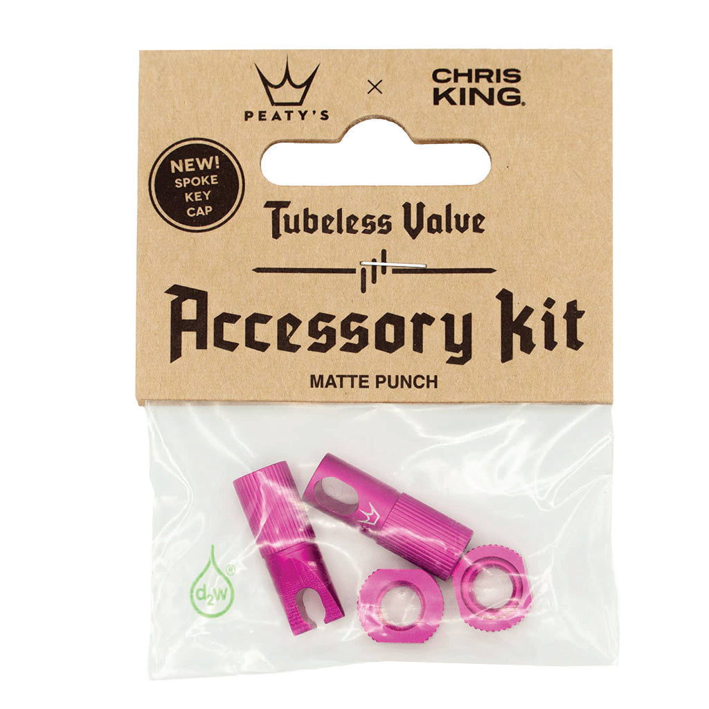 Peatys Tubeless Valve Accessory Kit Punch (Pink)