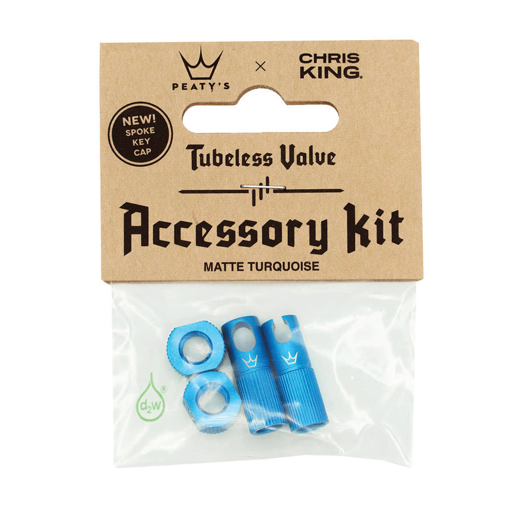 Peatys Tubeless Valve Accessory Kit Turquoise